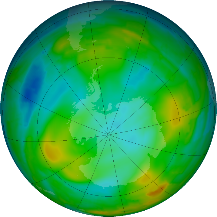 Antarctic ozone map for 10 July 2010